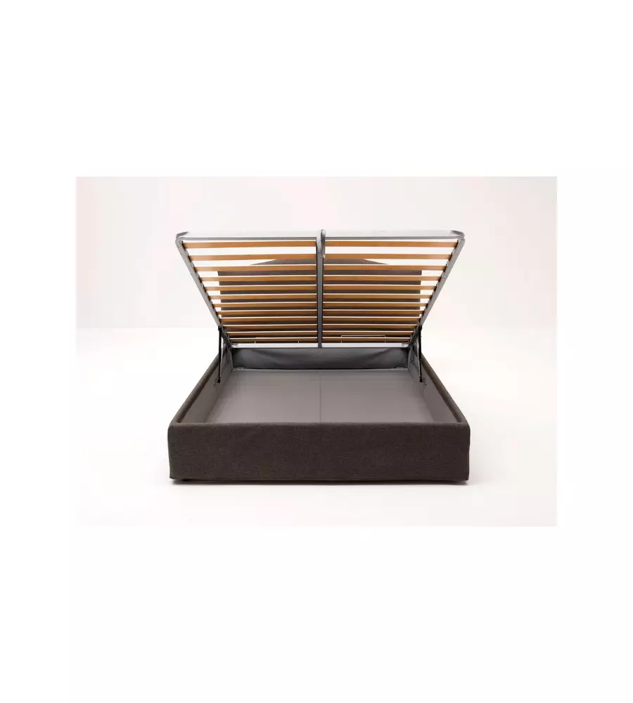 LETTO MATRIMONIALE CONTENITORE "HILL" GRIGIO 160X190 CM